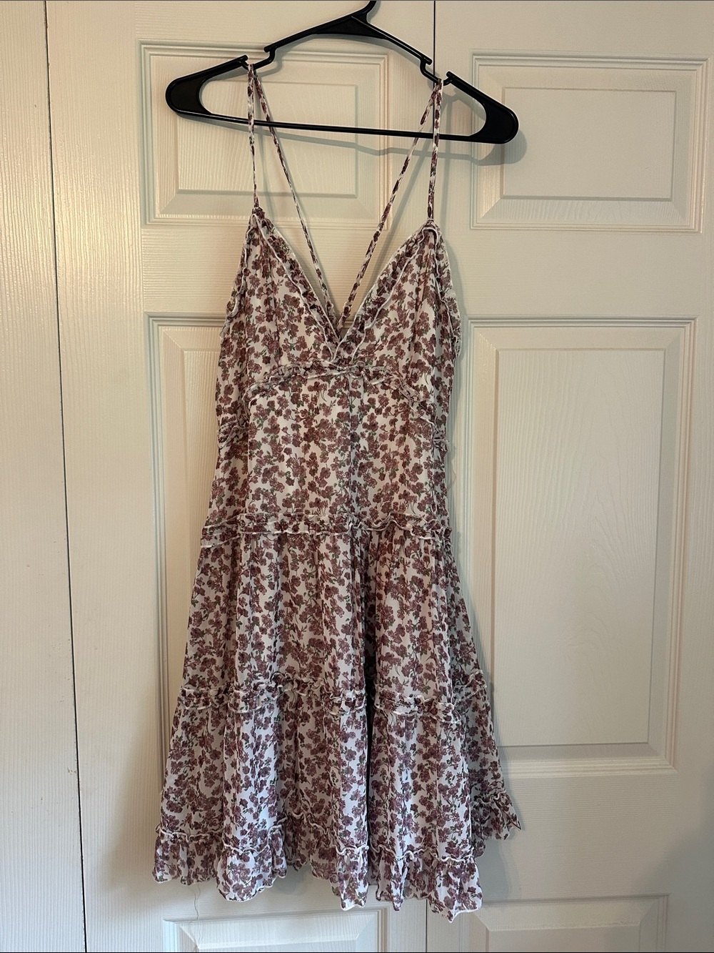 Floral Spaghetti-Strap Summer Dress in Mauve